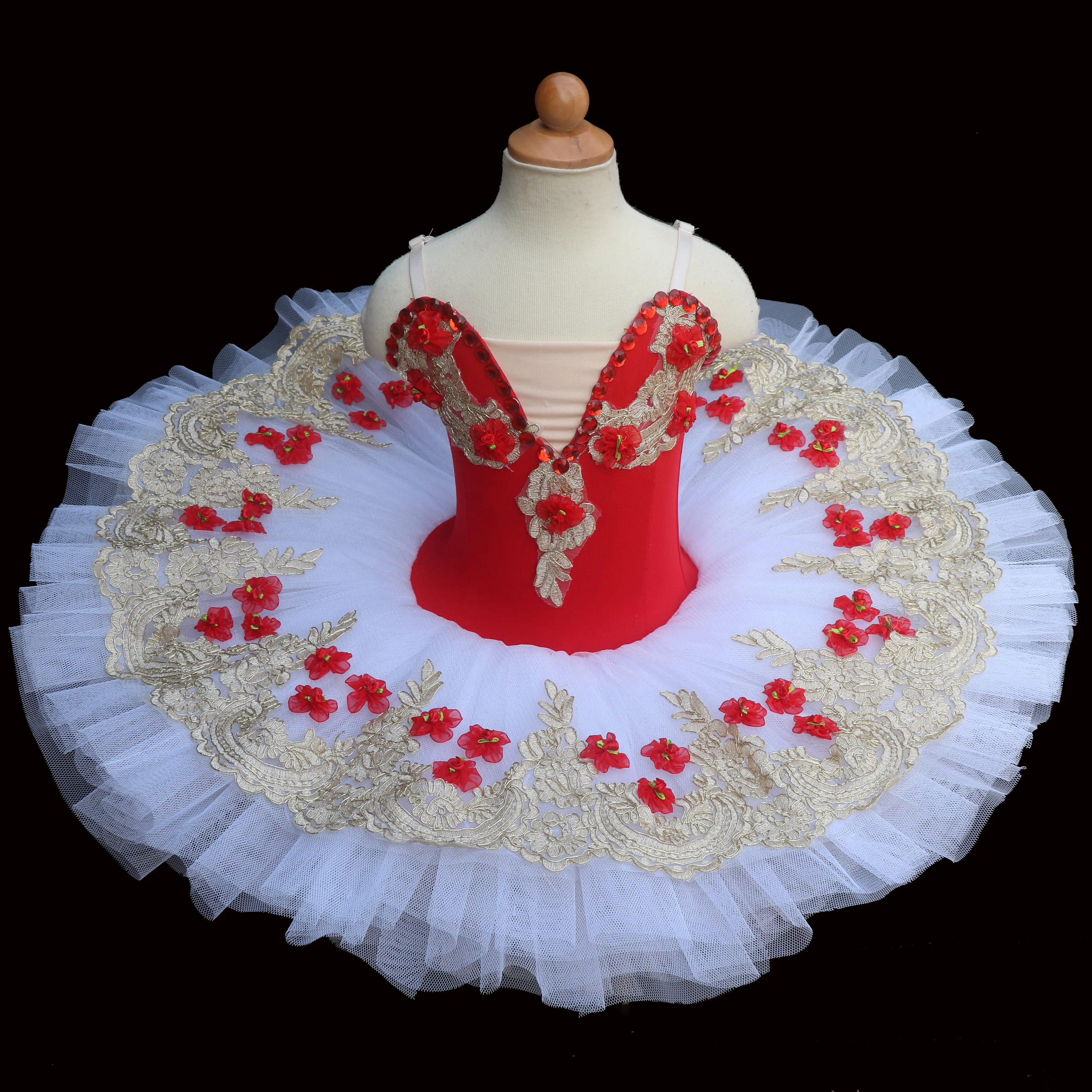 

New Children's Flower Fairy Professional Ballet Dress Children's Big Red Swan Lake Fluffy Yarn TUTU Skirt Performance Clothing