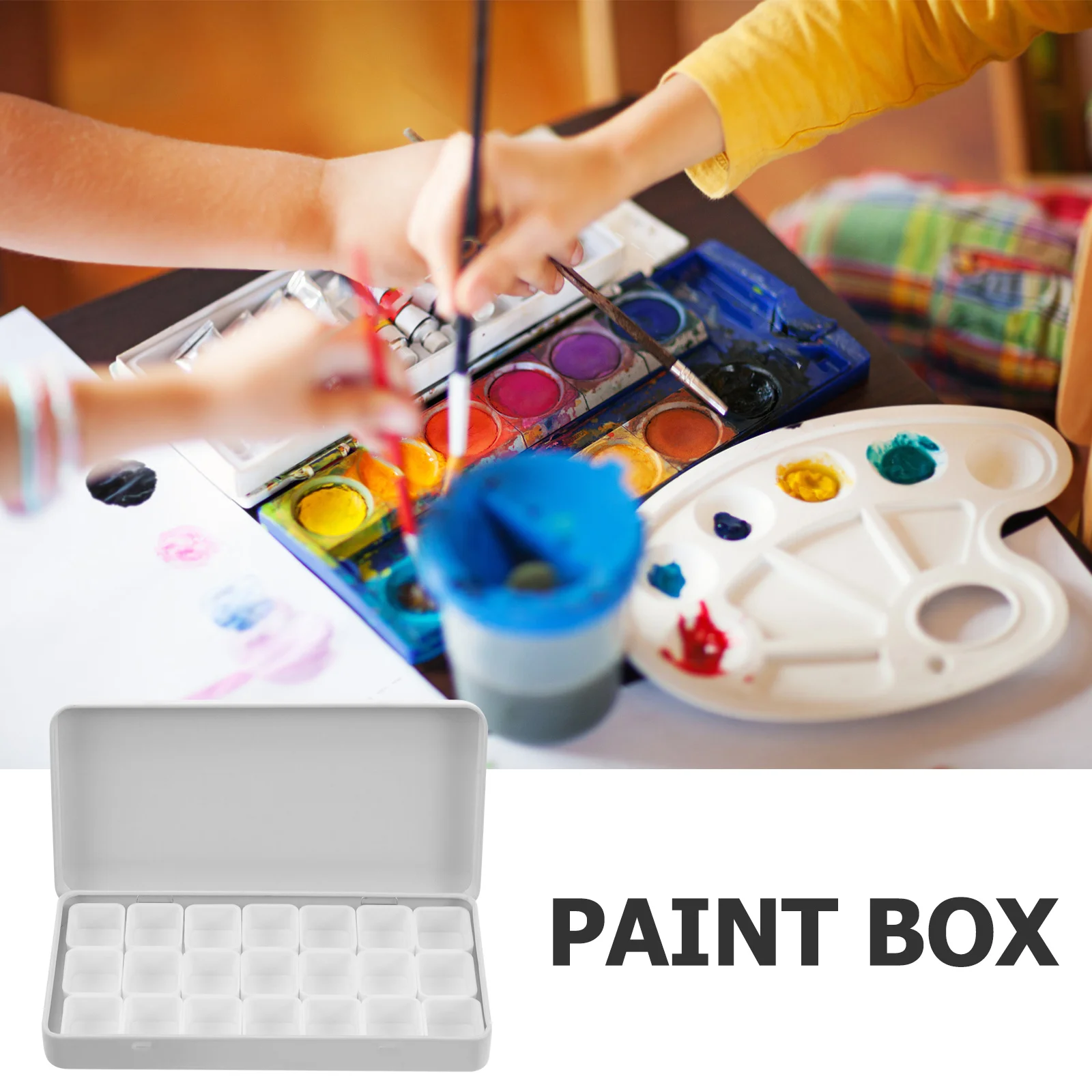 

1Set Watercolor Pigment Storage Metal Box Empty Multi-Grid Watercolor Paint Box Portable Painting Case for Kids Amateurs