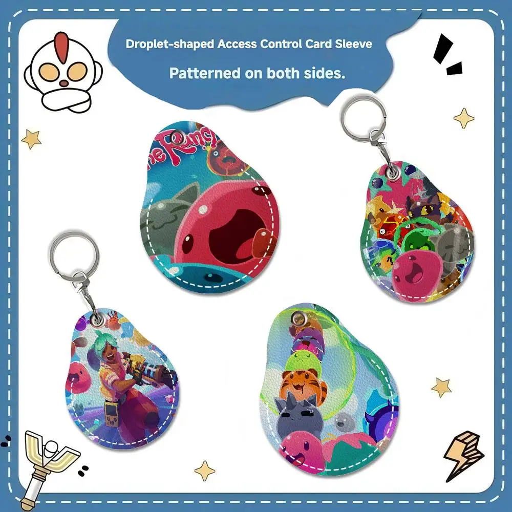 لعبة S-Slime Rancher PU حامل بطاقة المفاتيح حلقة رئيسية قفل الباب الوصول العلامات بطاقة حافظة المفاتيح بطاقة الوصول مفتاح العلامة الدائري