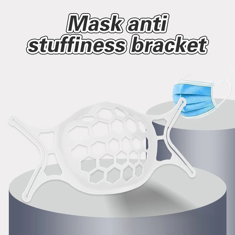 1x Mask Ventilation Bracket Silicone Mask Holder Moistureproof Face Mask Inner Foldable Adult Breathable Valve 3D Support Frame