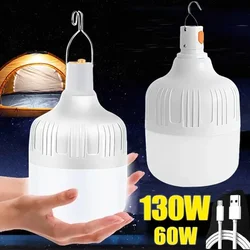 Portable Emergency Lights USB Rechargeable LED Lantern with Hook Outdoor Camping Fishing Light Adjustable Tent Lamp Light Bulbs