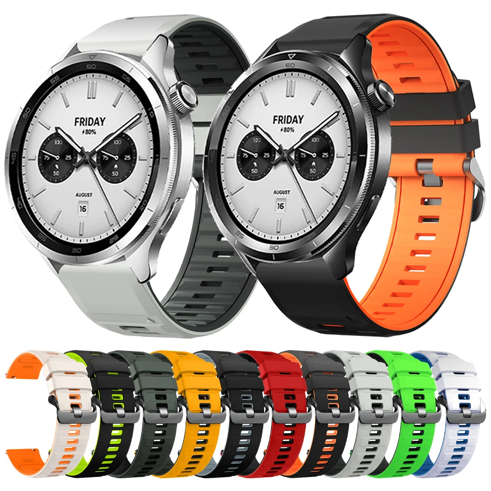 22 mm Silikonarmband für Xiaomi Watch S4 S3 Bands für Mi Watch 2 Pro S1 Active S2 46 mm/Watch Color 2 Ersatz-Sportarmband