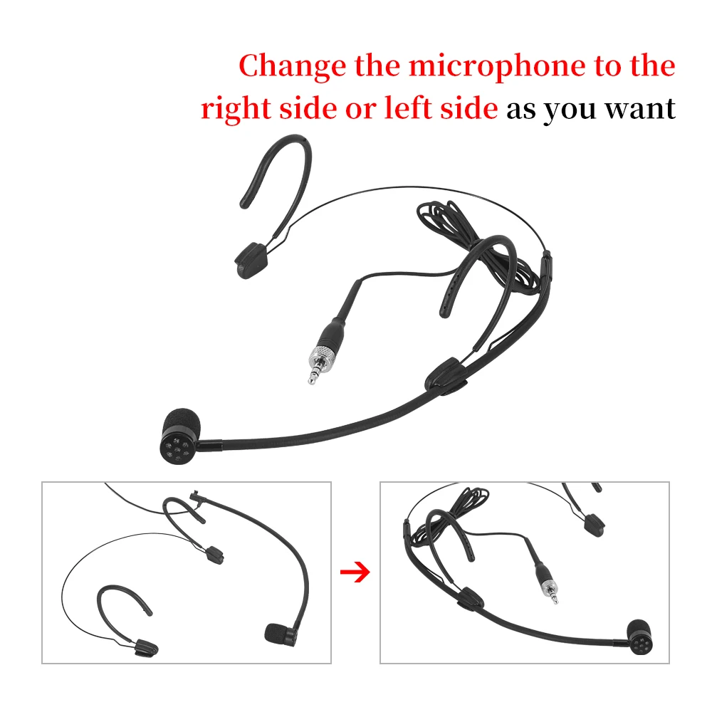 IiiMymic برو 3.5 مللي متر سماعة مكثف ميكروفون ل Sennheiser اللاسلكية الجسم حزمة الارسال 3.5 مللي متر مسامير التأمين التوصيل الأسود