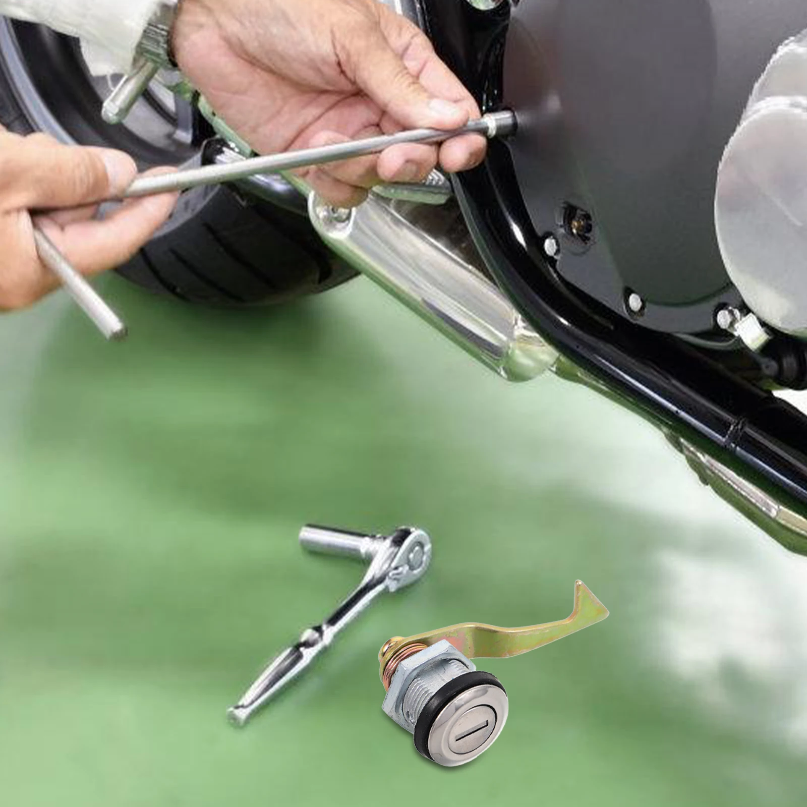 Cerradura de maletero trasero para motocicletas, scooters eléctricos, caja de almacenamiento de vehículos ligera antirrobo de Metal duradero, cerraduras para motocicleta