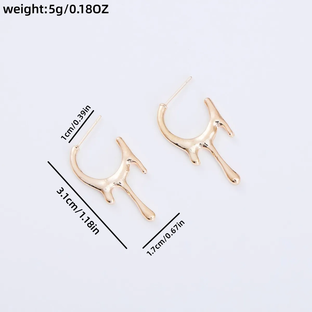 Gold Color Irregular Exaggerate Earrings Women Vintage Simple New Personalized Female Jewelry Earrings Gift for Sister