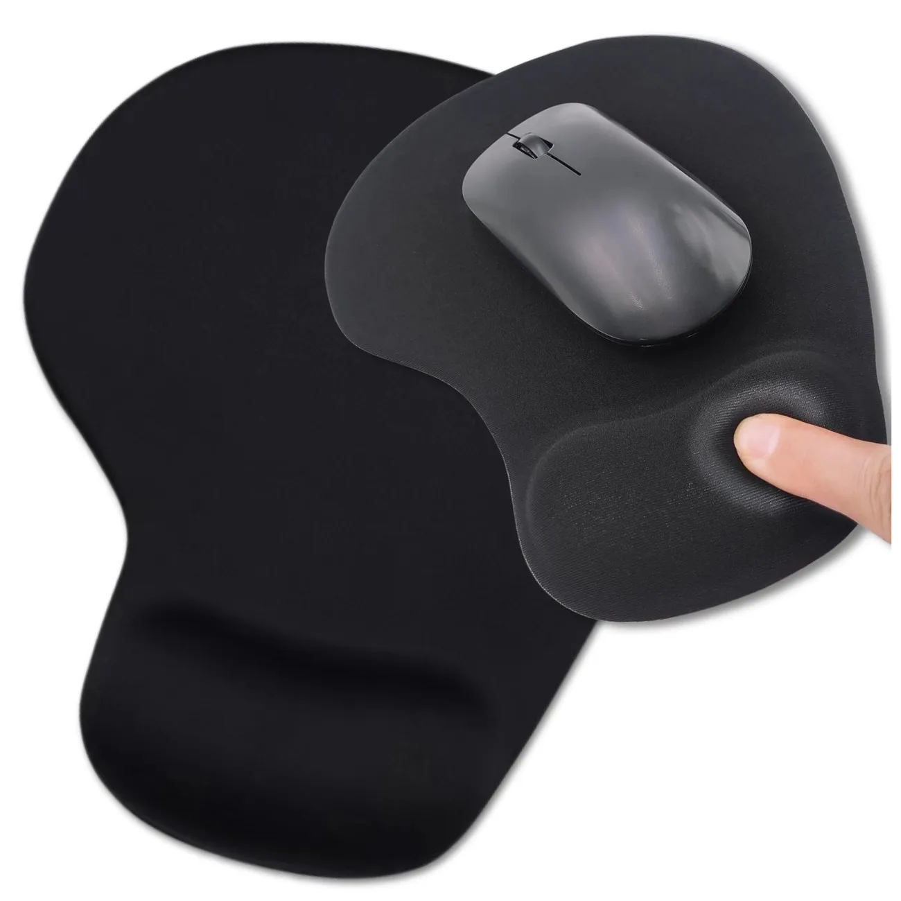 Zwarte ergonomische muismat Antislip polsstandaard