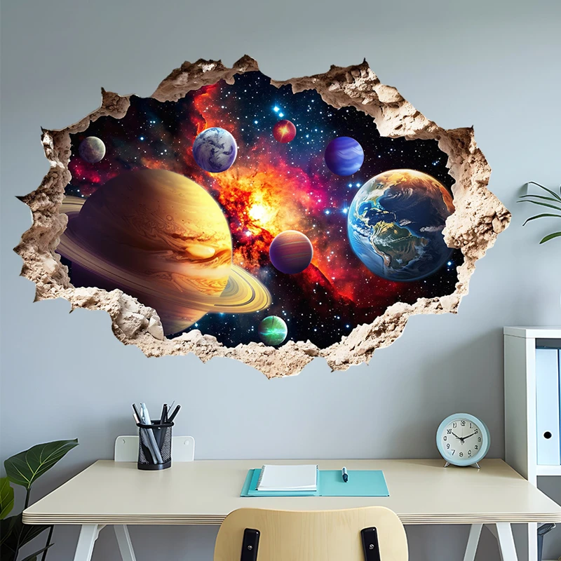 Radiant Galaxy Space Wall Hole - Baby Nursery Vinyl 评论和价格