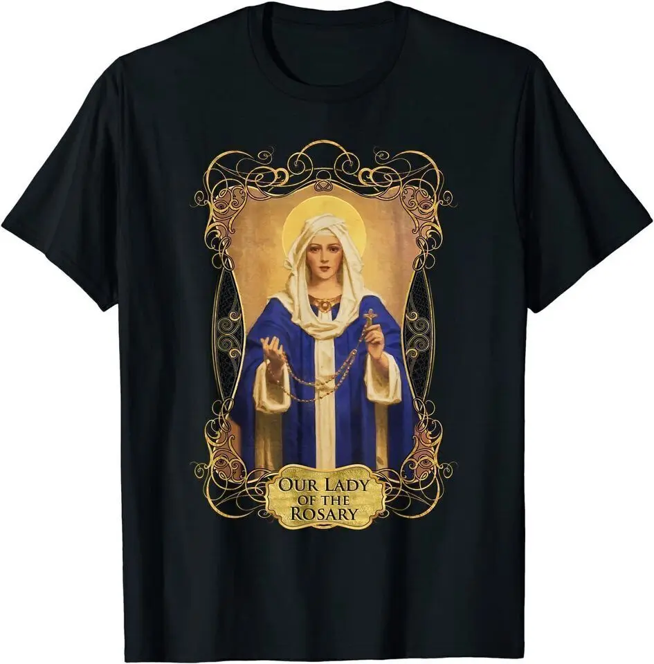 Our Lady Of The Rosary Catholic Prayer Rosaries T-Shirte Anime Graphic T-shirts High Quality 100%Cotton Short Sleeve