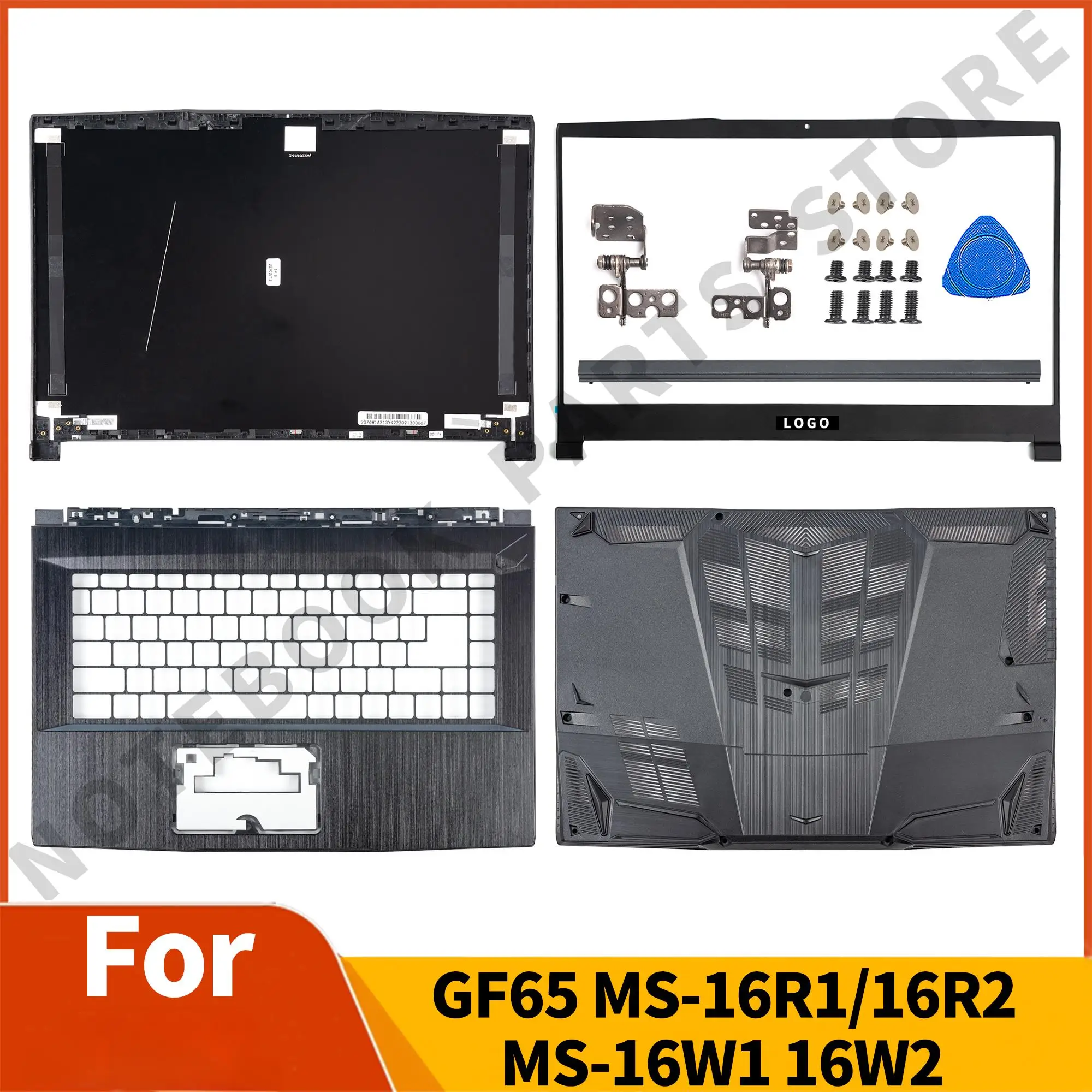 

New For GF65 Thick MS-16W1/16W2 MS-16R1/16R2 LCD Back Cover/Front Bezel/Hinges/HingeCover/Palmrest/Bottom Case 15.6 inch