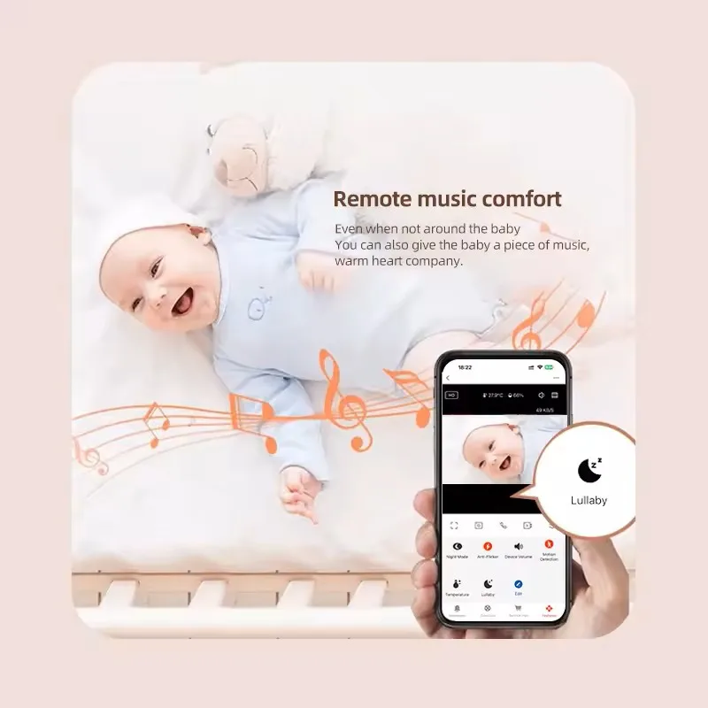 1080P HD Baby Monitor Tuya APP Remote Control 2 Million Pixel Camera Sound Temperature Detection Infrared Night Vision Babyphone