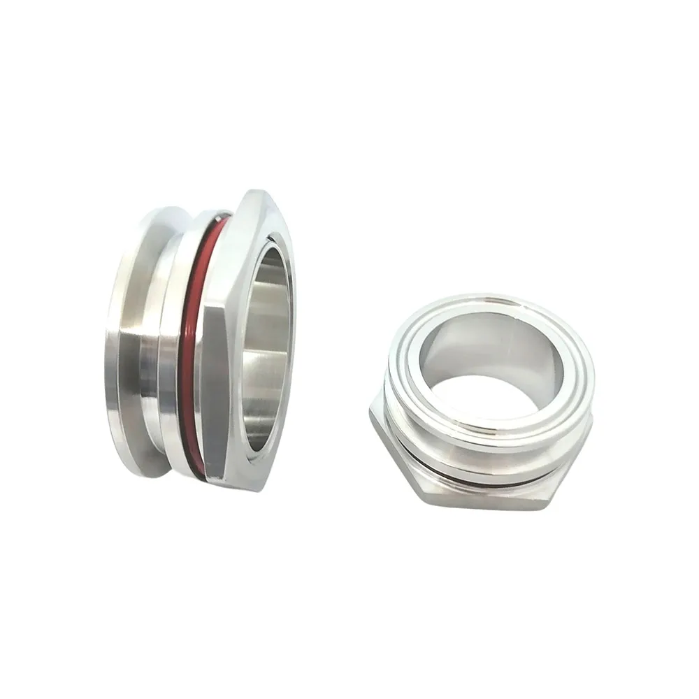 Weldless Bulkhead Fitting 1.5" 2" TC 304 Stainless Steel Sanitary Tri Clamp Homebrew Kettle Water Tank Aquarium Pipe Connector