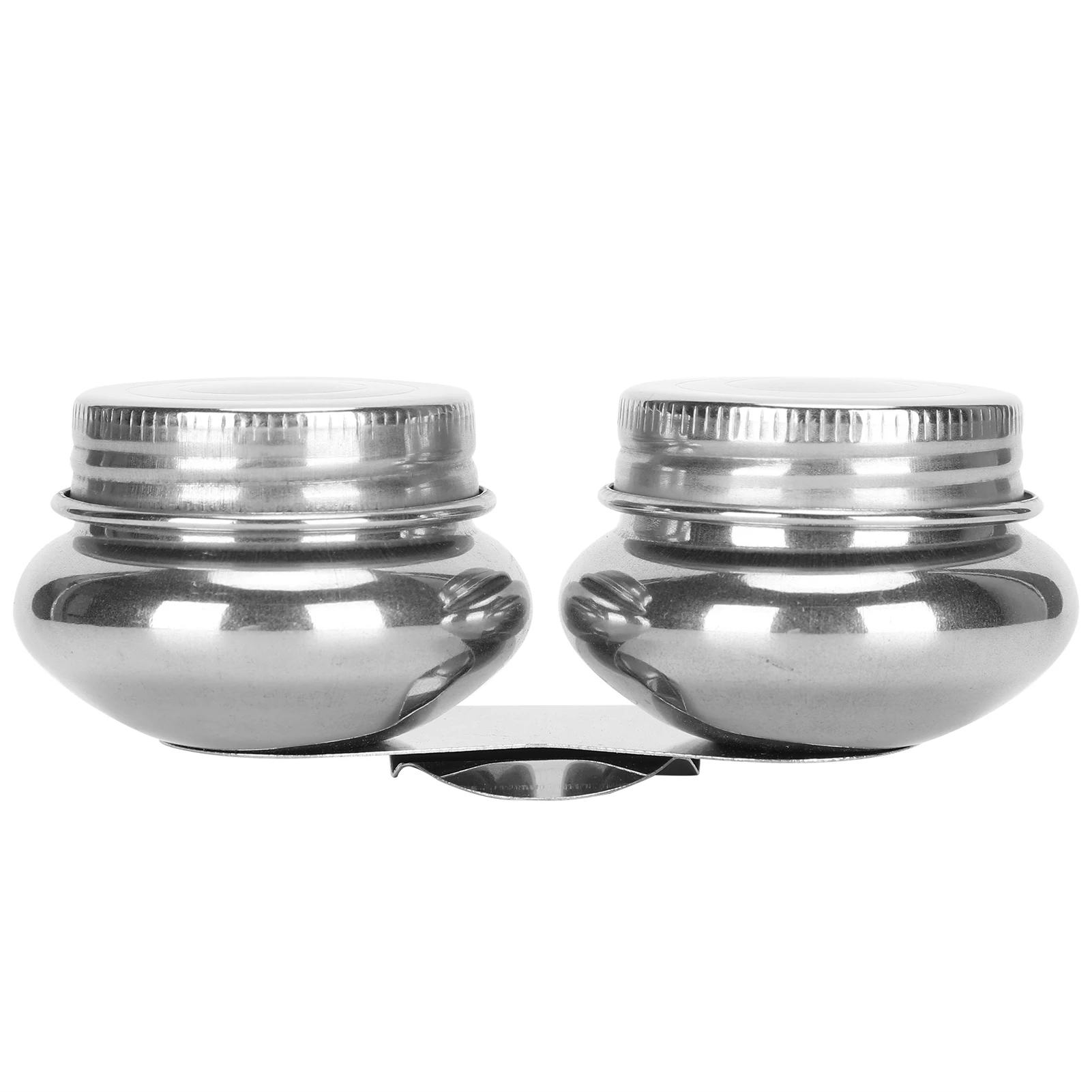 Oil Painting Container Oil Painting Container Pot Double Dipper Stainless Steel Clip Palette Cup Art Supplies