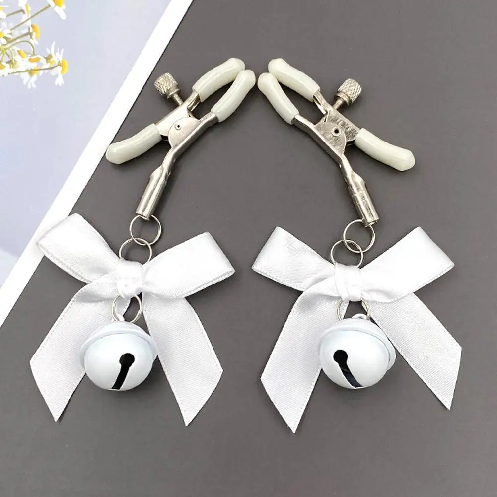 Pink/Black/White/Red Woman Sexy Adjustable Nipple Clip BDSM Toy Small Flirting Adult Flirting Couple Breast Sex Fetish Bell S6N8