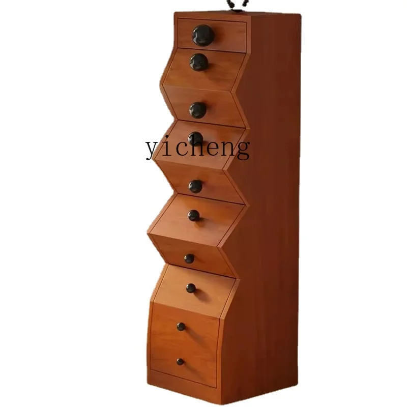 Tqh Middle-Ancient Creative Chest of Drawers Living Room Internet Celebrity Storage Narrow Cabinet Retro Home-Entry Xuan Cabinet