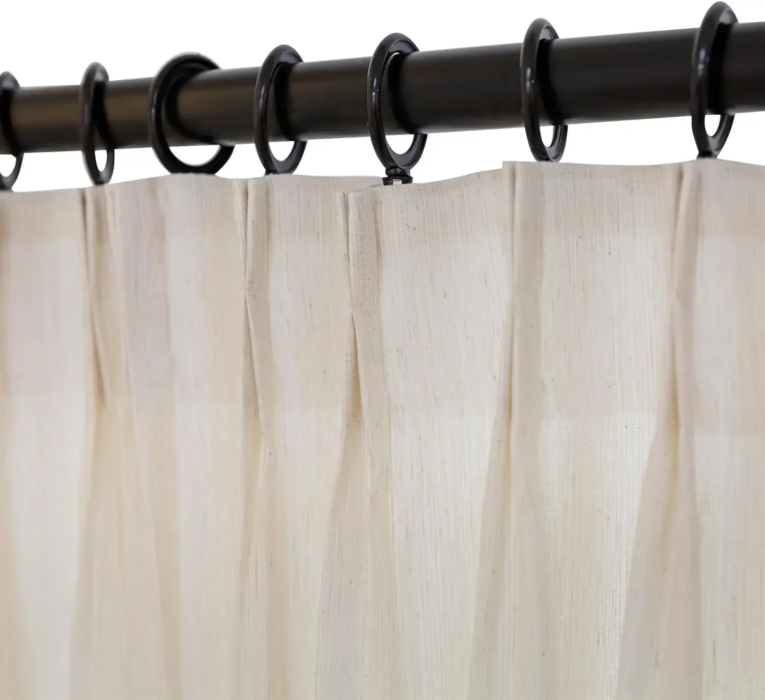 Short Sheer Double Pleats Curtains, Linen Textured Bedroom Sheers Light Filtering Curtains for Living Room, 72