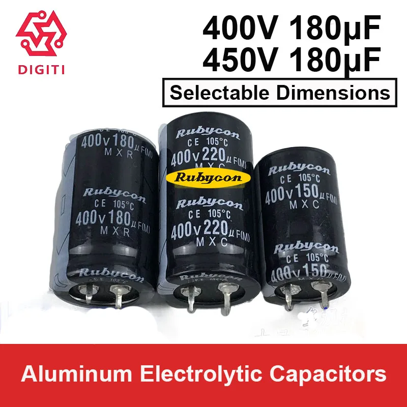 RUBYCON Aluminum Electrolytic Capacitors Radial Snap-In 400V 180UF 450V 180UF 150µF 180µF 220µF 150UF 220UF  super capacitors