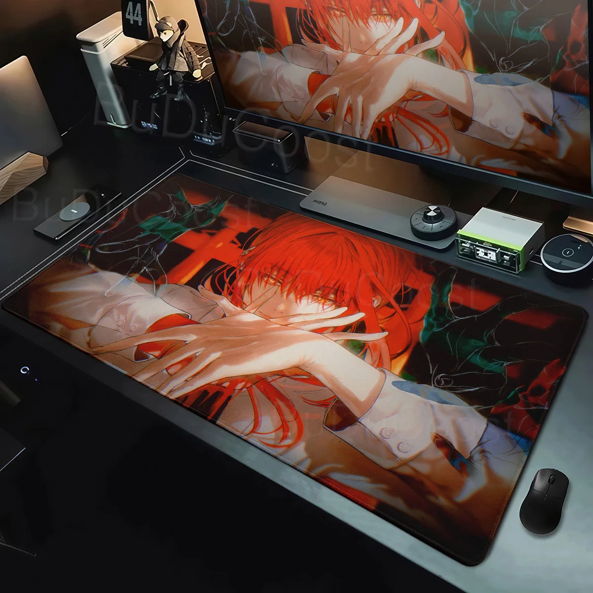 XXL Anime Girl Makima Chainsaw Man Mouse Pad Rubber Anti-Slip Lock-Edge Tablemat PC Gamers Computer Keyboard Office Accessories