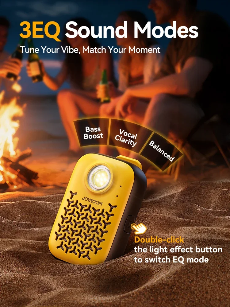 

Носимый Bluetooth-динамик Joyroom, беспроводной динамик с магнитным зажимом, IP67, водонепроницаемый портативный звук для музыки/вызовов громкой связи