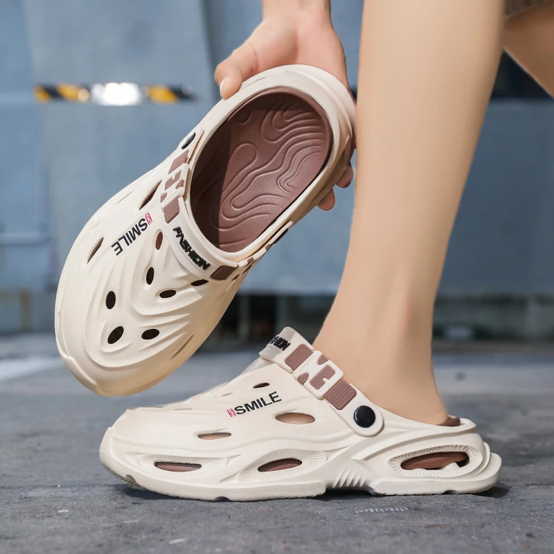 Sandalias de Hombre Tipo Crocs para Verano, Ideales para Uso en Exteriores, Senderismo y Conducir, con Suela Gruesa, Antideslizante y Suave