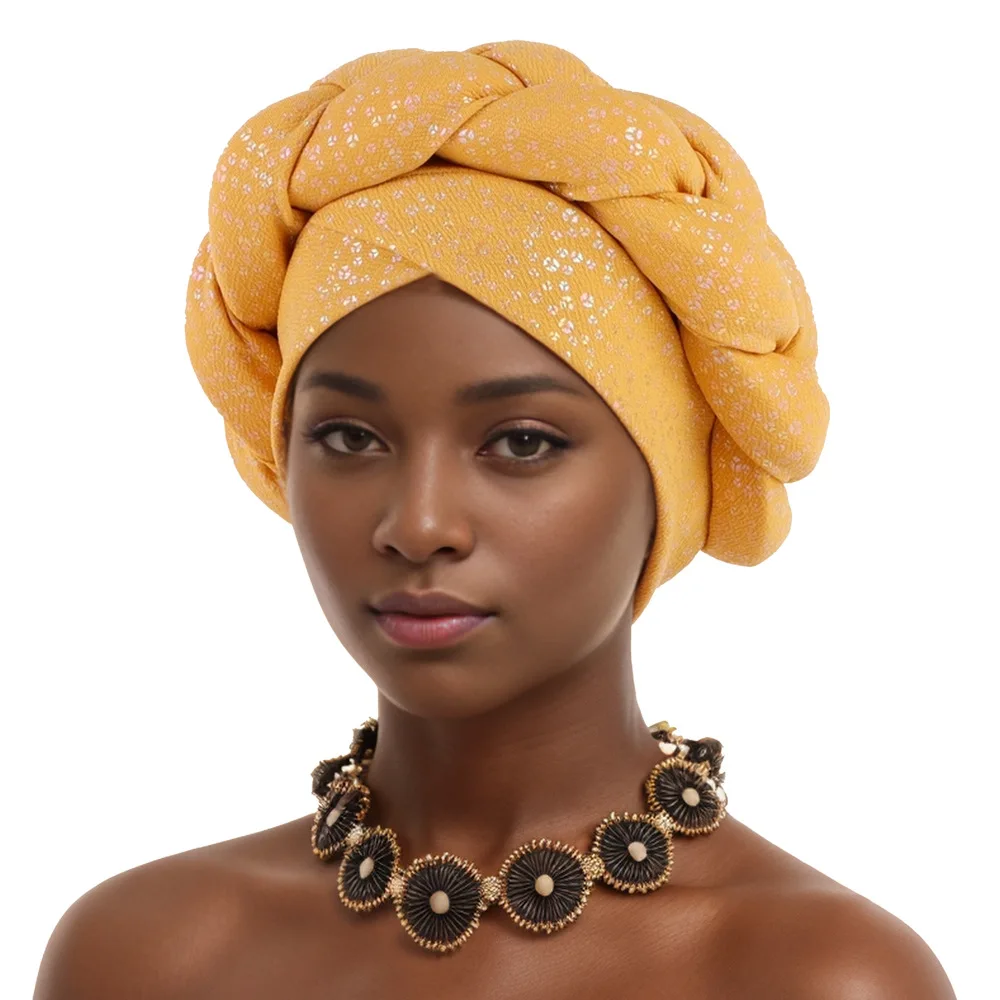 Nigeria Head Wrap Bonnet Ready To Wear Female Headtie Auto Gele 2024 Braids Turban Cap African Women Headscarf Muslim Hijab Hat