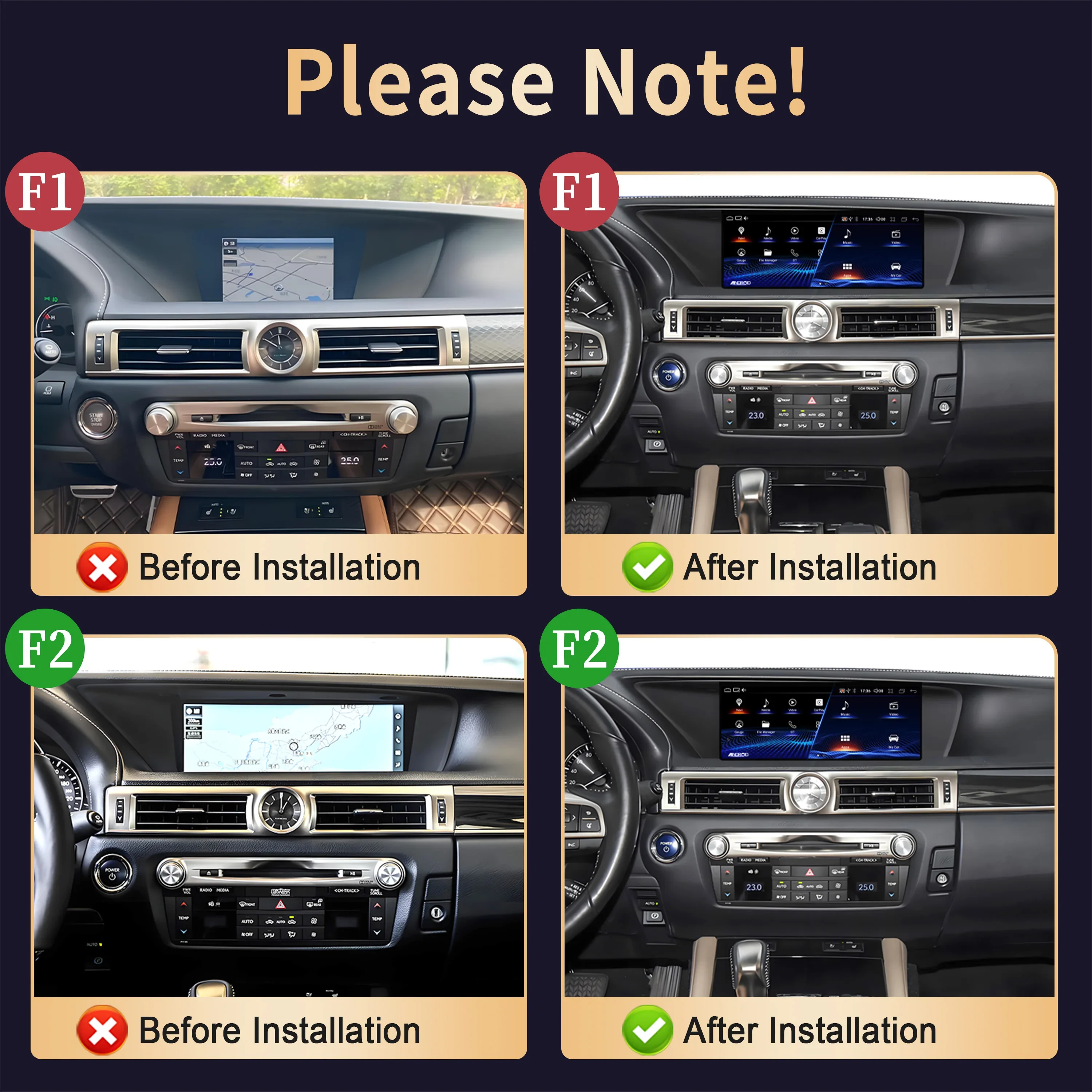 12.3inch For Lexus GS GS200 GS250 GS300 GS350 GS450 2012-2020 Car Radio Multimedia Carplay Multimedia Navigation 4G GPS Screen - view 2