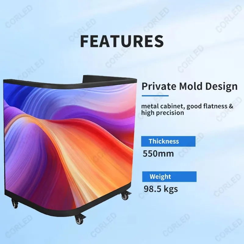 IP65 Waterproof 5-Year Warranty Custom Logo Metal LED DJ Booth Table Durable Panel for Nightclub Bar Party Stage Equipment view 3