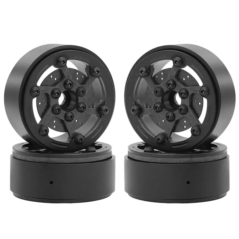

FBIL-4PCS 1.9 Inch Beadlock Wheel Hub Rim For 1/10 RC Crawler Axial SCX10 Capra TRX4