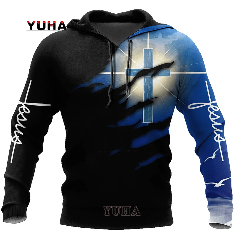 Sudadera con capucha con estampado 3D De León para hombres y mujeres, Sudadera con capucha Retro, chaqueta informal, Dios cristiano, Jesús, moda