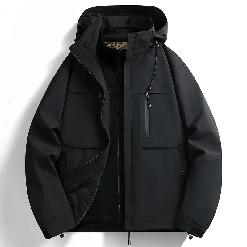 Men's Ski Jacket Waterproof 3 in 1 Winter Coat with Fleece Inner Warm Windproof For Snow Outdoor 2 PC Suits Thick Windbreaker