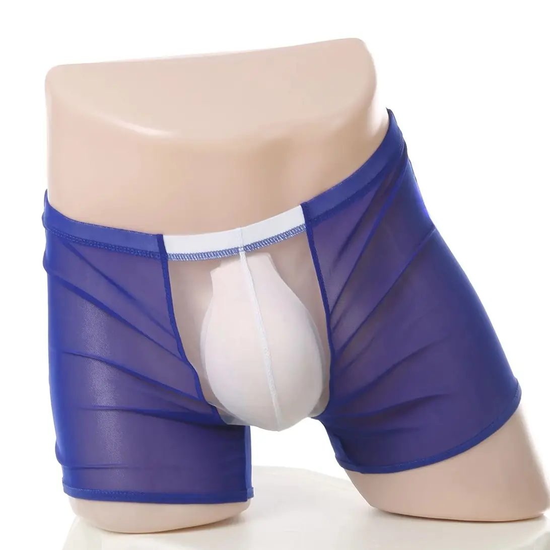 

Men Sexy Underwear Mesh Boxers Short Pants Mens Ultra-thin Transparent Pouch Boxershorts Male See Through Boxer Briefs