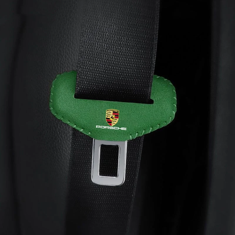 2PC Car Seat Belt Clip Seatbelt Buckle Plug Protector Cover For Porsche Panamera Cayenne Taycan 911 718 Macan Carrera-GT Boxster