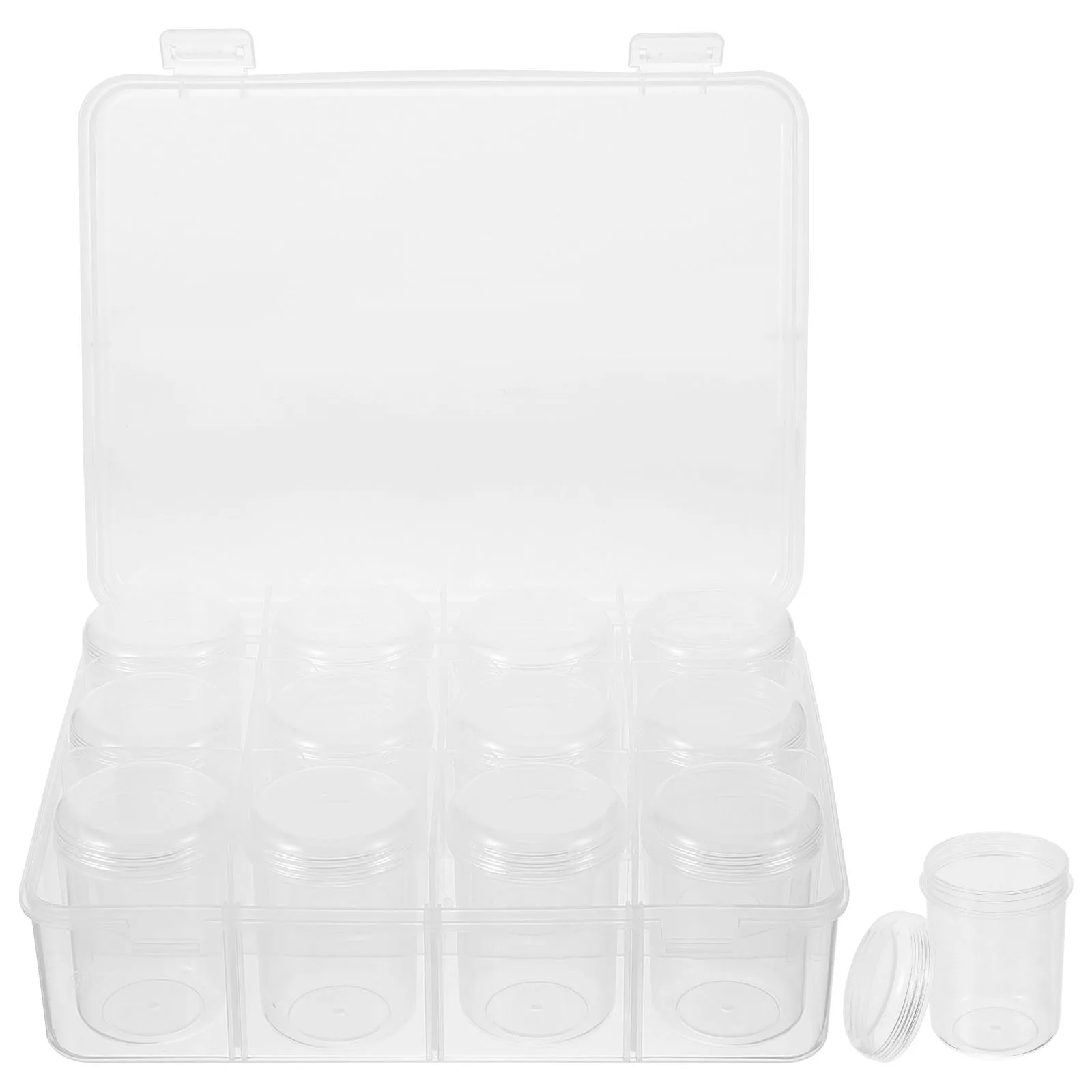 

12 Pack Clear White Diy Loose Box Bottle Portable ganizer Case DIY Beads Storage Box Beads Storage Case Container