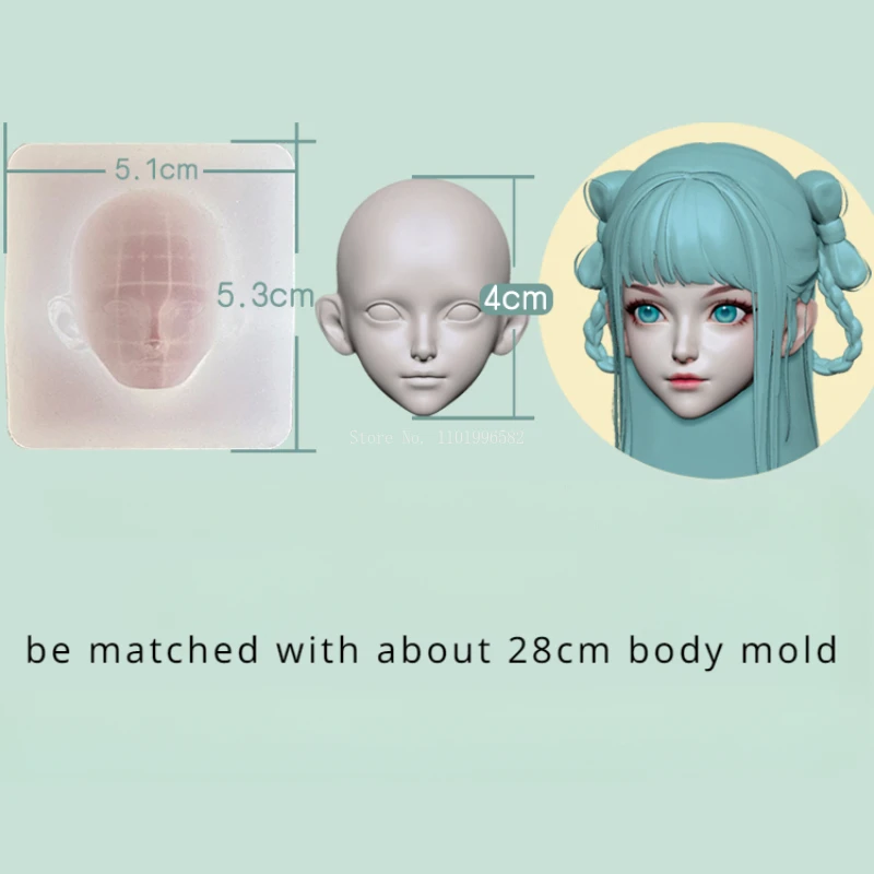 A Variety of Sizes Correct Proportion Polymer Clay Figure Silicone Face Mold DIY Animation Cartoon Character Face Making Mold