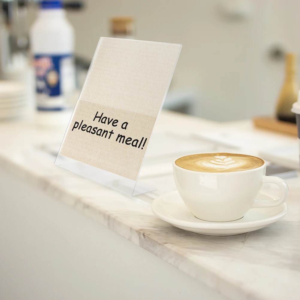 2pcs Acrylic Tabletop Display Clear Sign Holder for Desktop Trade Show Menu Poster Label Stand Design