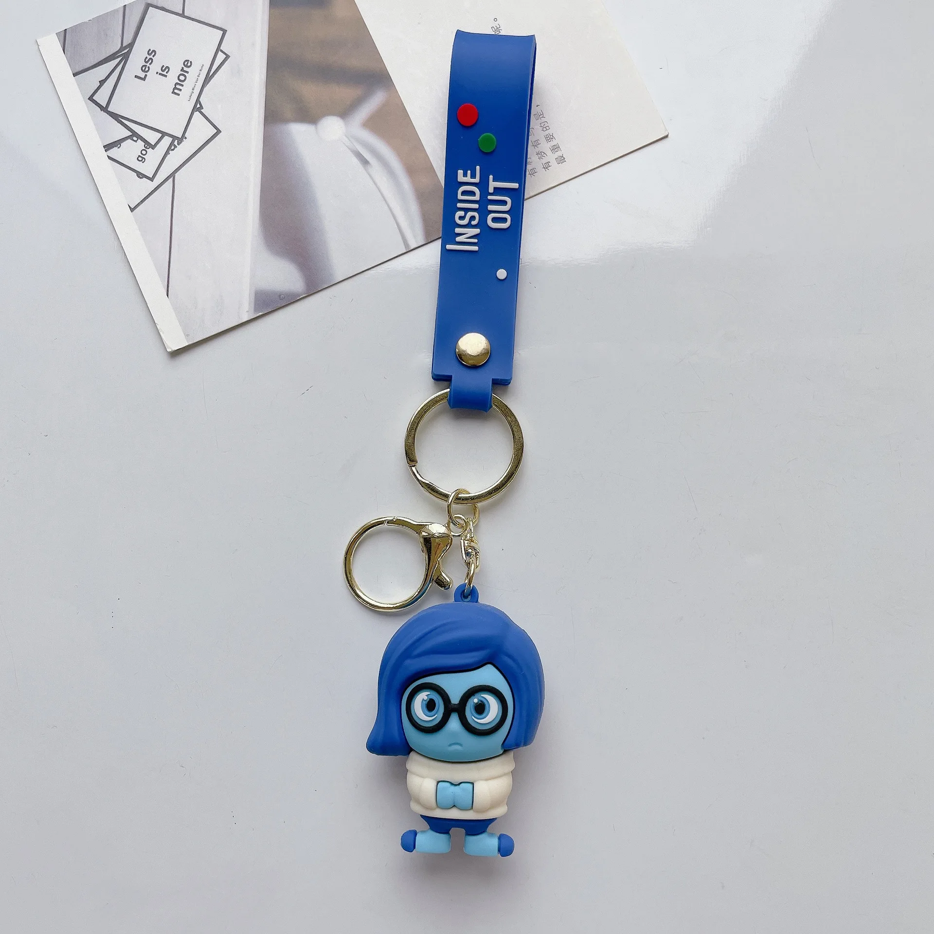 Disney Inside Out Figure Pendant Keychain for Women Men Cartoon Fans Backpack Bag Accessories Gifts for Fans Collection