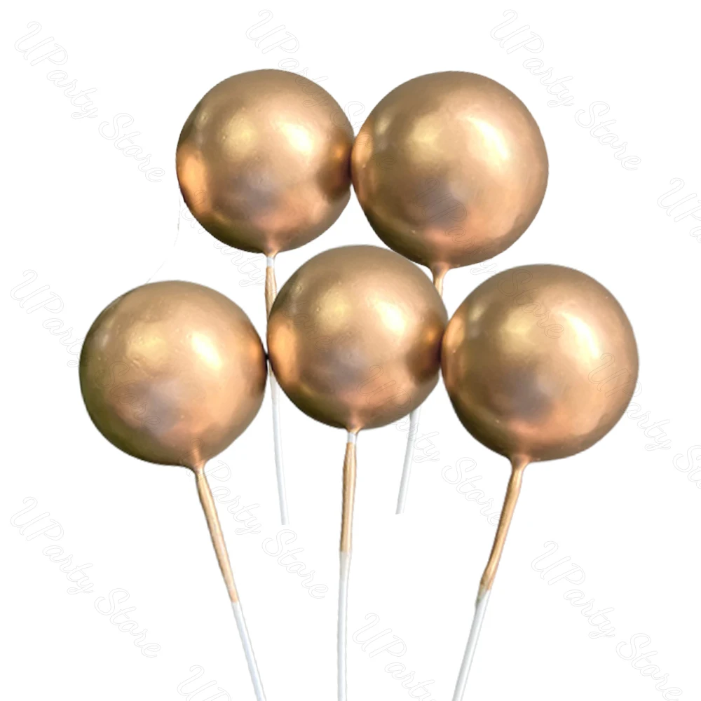 20 Stück Kugeln Kuchendeckel Metall Silber Gold 2-4 cm verschiedene Größen Bunte Kugeln Kuchendeckel für Geburtstag Hochzeit Weihnachtsdekoration – Detail 13