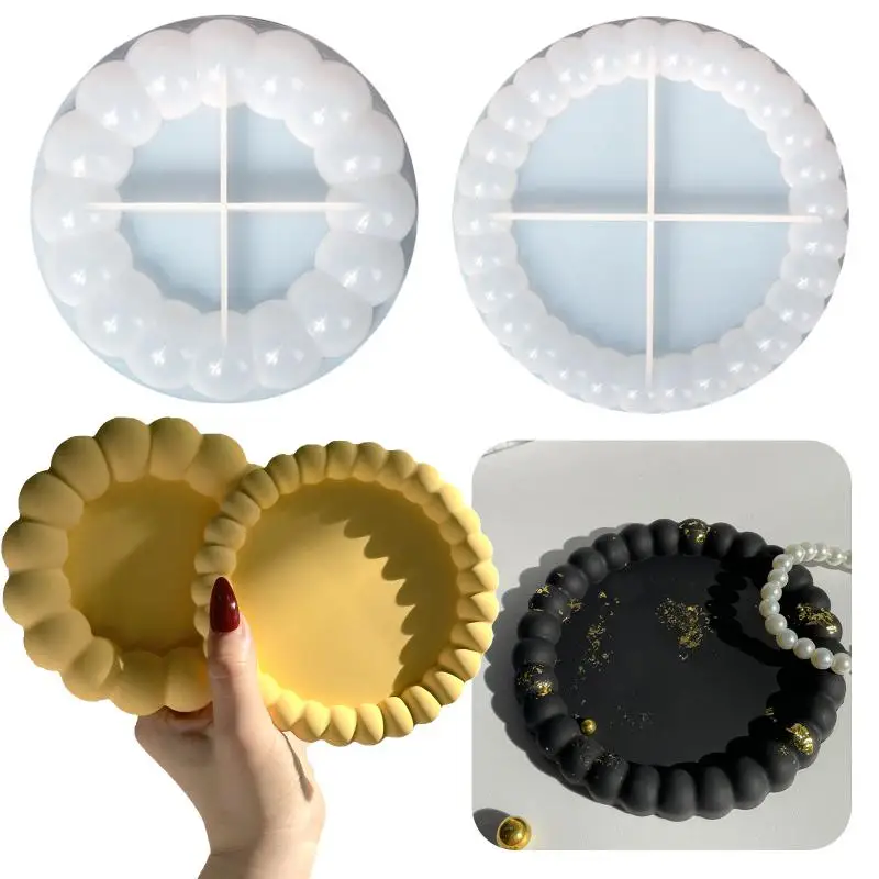 New Round Bubble Coaster Silicone Molds For DIY Epoxy Jewelry Storage Tray, Plastic Tray Cement Cup Pad Injection Resin Mold