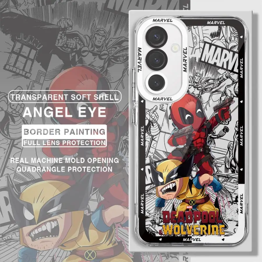 Marvel Deadpool And Wolverine Cartoon Phone Case for Samsung Galaxy A14 A13 A15 A23 4G A34 A33 A53 A25 A24 A73 A35 A55 5G Cover image 4
