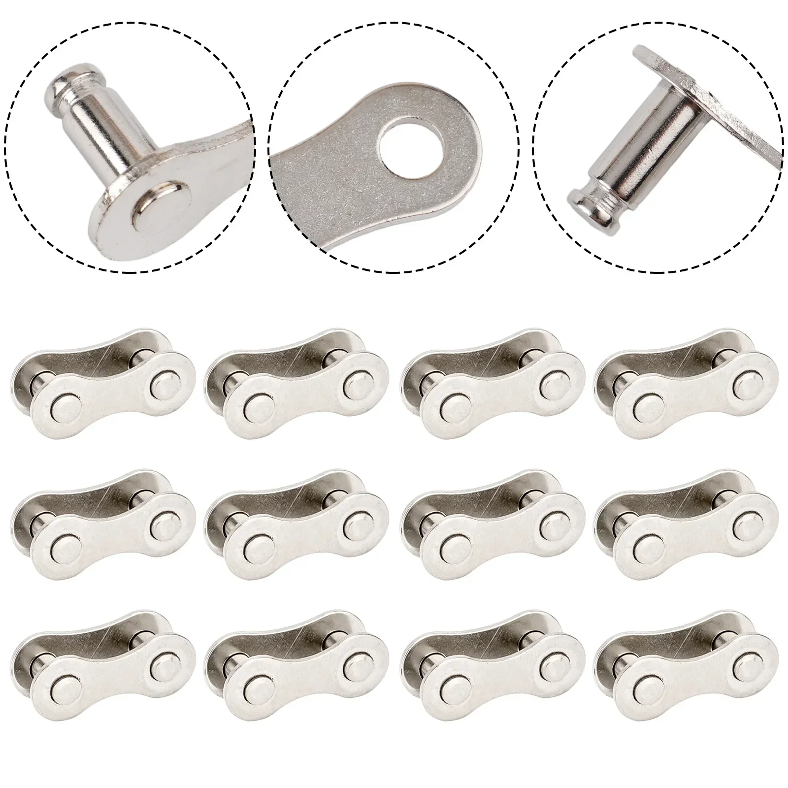 

Master Links Bike Chain Set Kit Single Speed 24 Pcs Connector Accessories For Bicycles Quick Chain Replacement