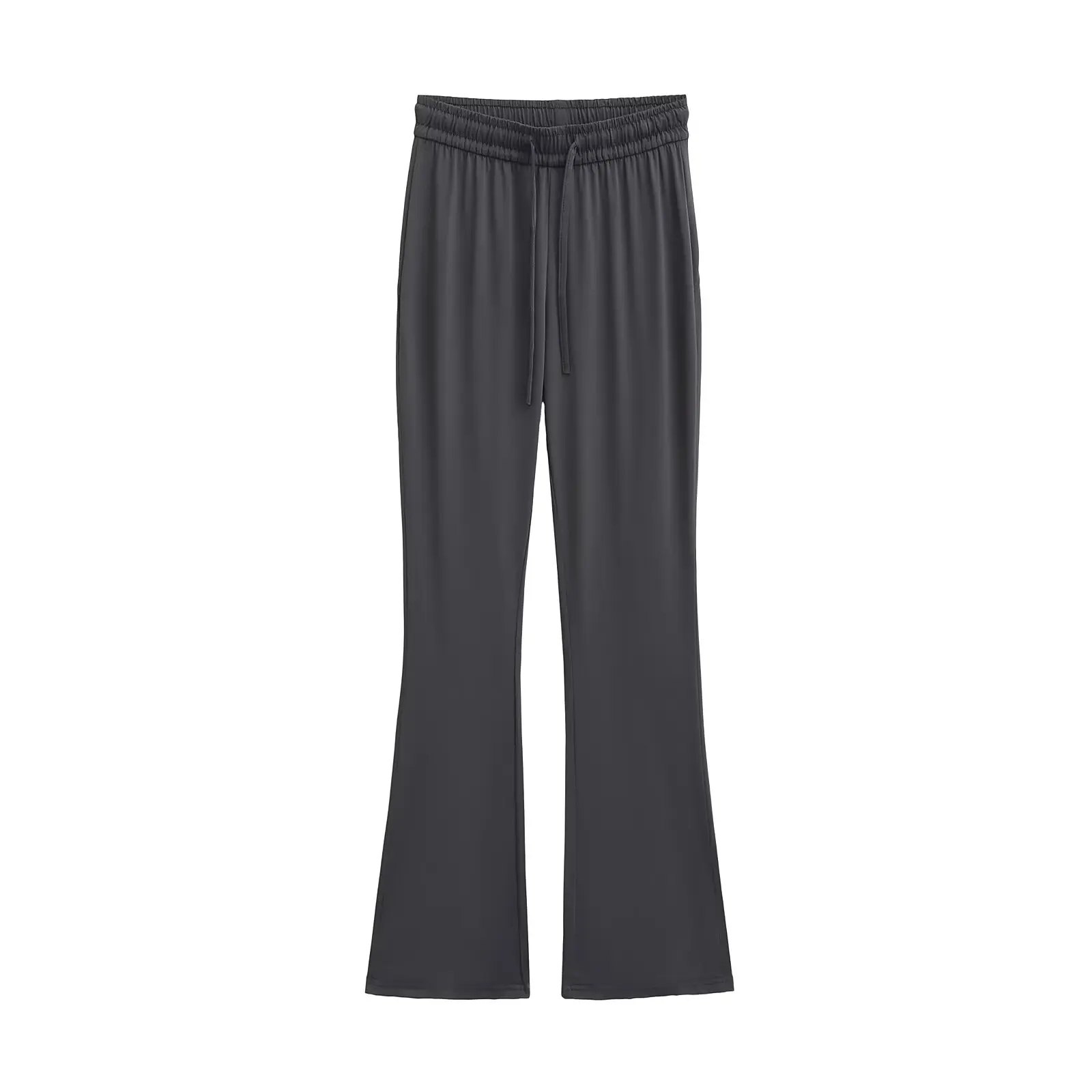 Pantalon ample en soie glacée pour femmes, décontracté, Dstring, taille élastique, jambes larges, Long, amincissant, drapé, pour les déplacements, été