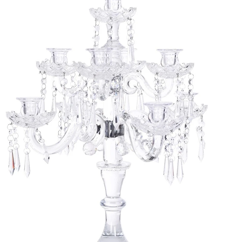 European Crystal Candle Holder Glass Wedding Wedding Candle Holder Home Romantic Candlelight Dinner Lamp Nordic