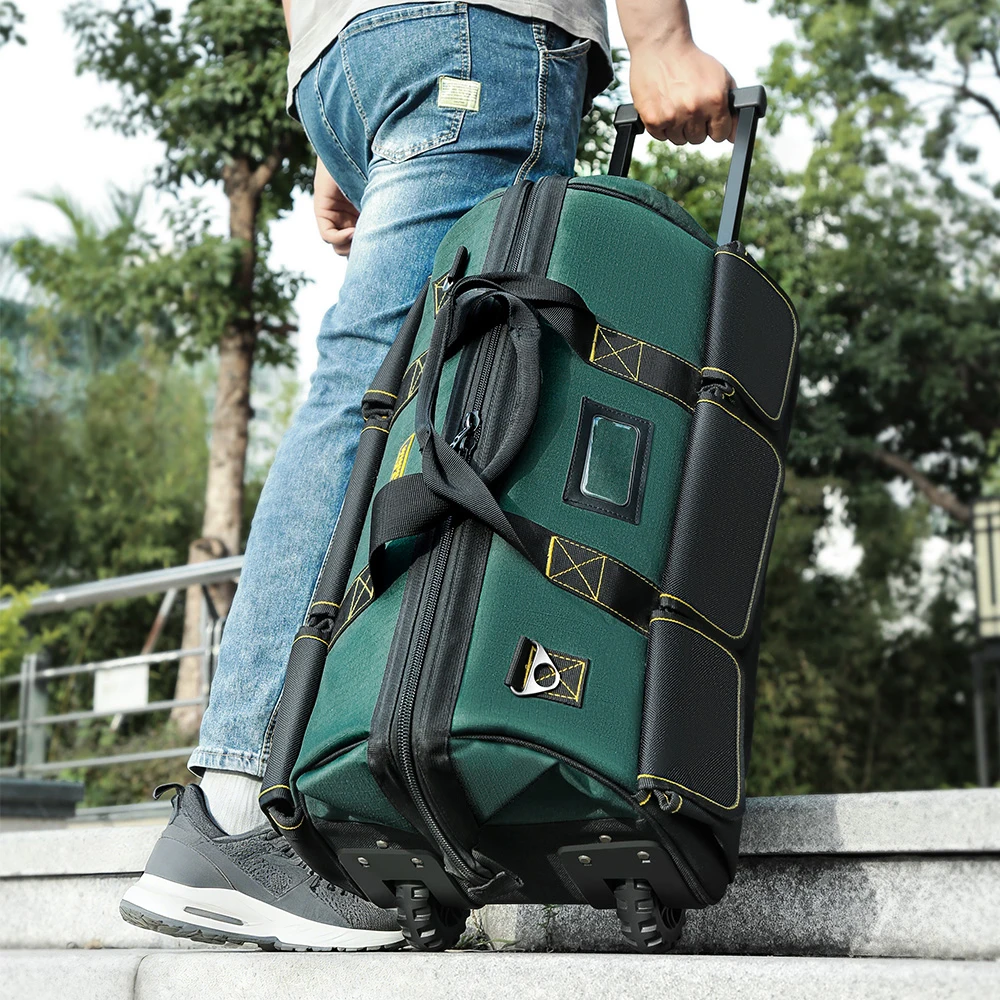 Rolling Tool Bag ,Heavy-duty Tool Kit Large Pull-rod Tool Box Oxford Cloth Repair Special Electrician Bag With Durable Wheels