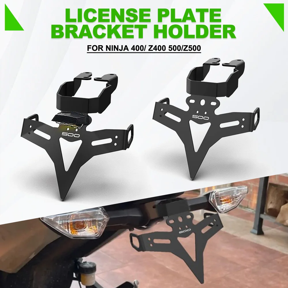 

Motorcycle For Kawasaki Ninja 400/ Z400 500/Z500 Adjustable License Plate Holder Bracket Rear Tail Tidy Fender Eliminator Kit