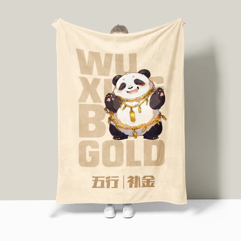 

Five Elements Blankets Student Dormitory Thin Blanket Office Air Conditioning Blanket Panda Sofa Small Blankets