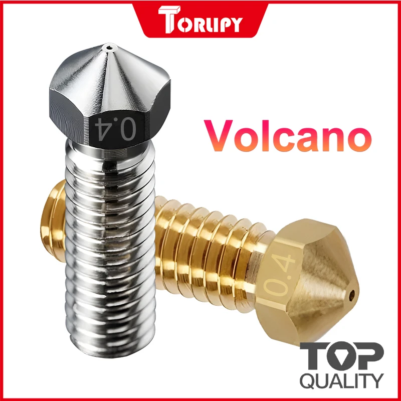 Torlipy Top Quality Plated Copper Volcano Nozzle Durable Non-stick High Performance M6 Thread For Volcano Hotend 3D Printers