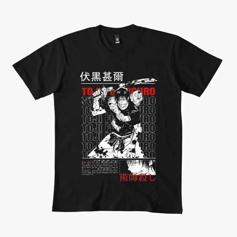 

0309 Toji Fushiguro Anime T shirt Jujutsu Kaisen Manga Men's print Graphic Tee Shirt 100% cotton Y2K clothes All size tops S-6XL
