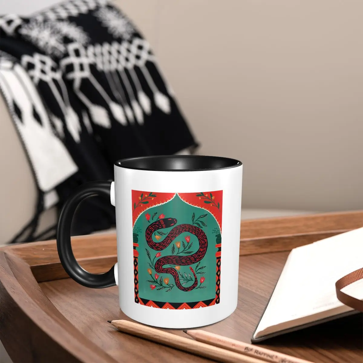 

Ботаническая змея, кружка в стиле природы, забавные керамические кофейные чашки, чайные кружки, чашка для молока, посуда для напитков, подарок для женщины и мужчины