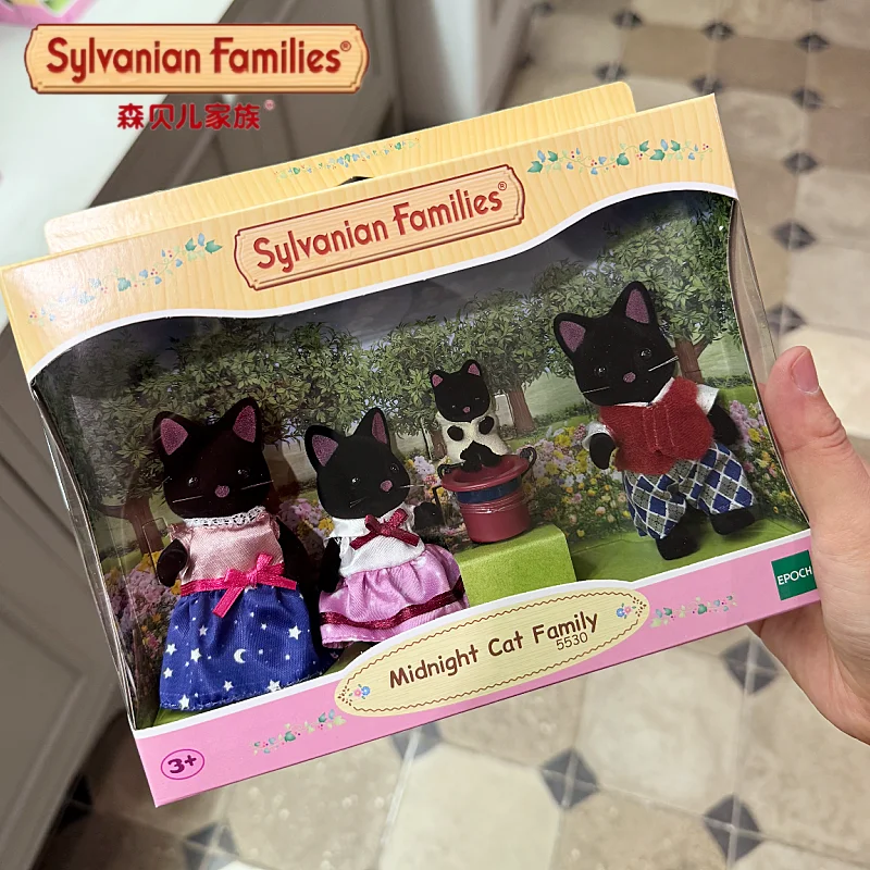 original-sylvanian-families-kawaii-doll-anime-figure-accessories-collectible-ternurines-sylvanian-family-gif-black-cat-family