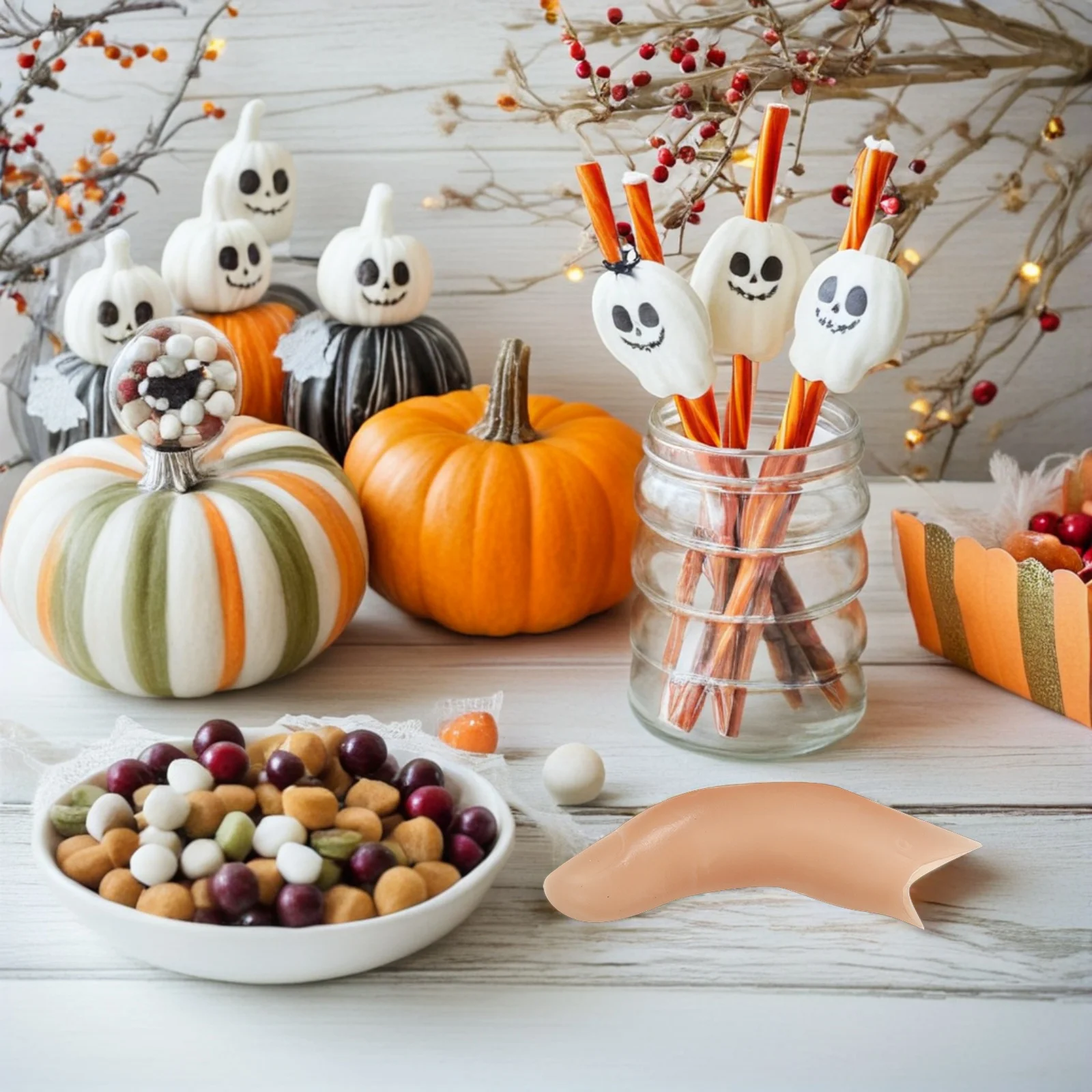 10 pçs decoração de halloween assustador realista dedos falsos truque adereços festa brincadeiras cosplay palco desempenho mão falsa dia das bruxas