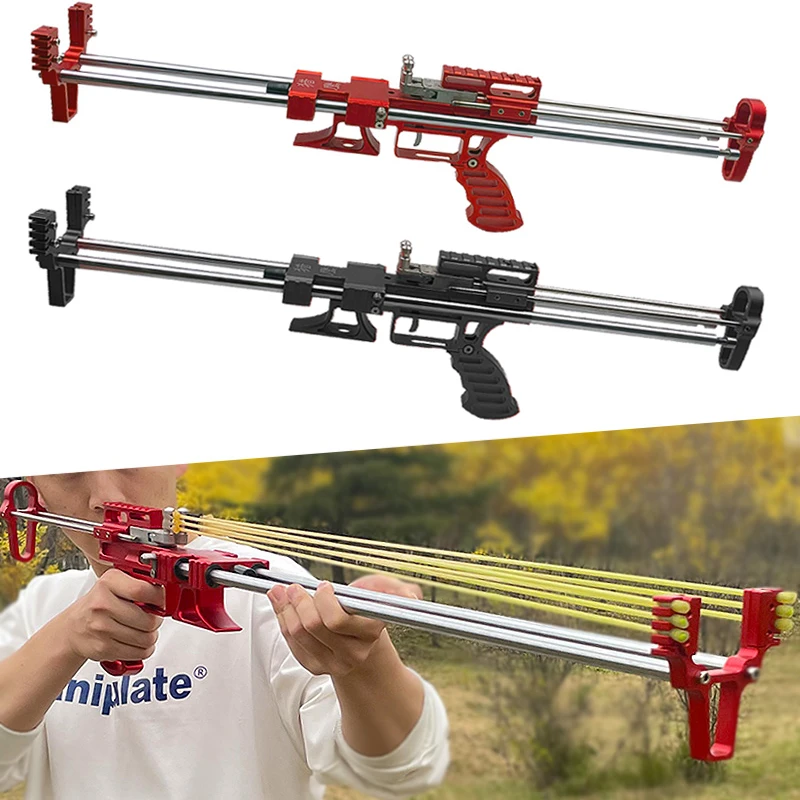 

Outdoor Hunting Telescopic Long Rod Slingshot Aviation Aluminum Alloy Laser Aiming Rubber Band Competitive Shooting Competition